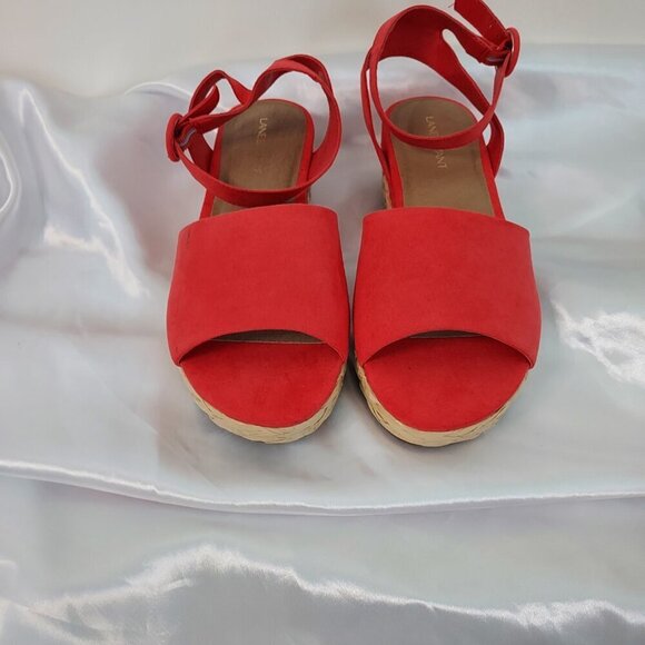 Lane Bryant Pink Dream Cloud Espadrille Platform Sandals NWT Size 7W - Picture 2 of 8